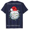 Pallina da Golf Cappello di Babbo Natale Golf di Natale Luci di Natale Magliette Cotone Umorismo Streetwear Manica Corta Unisex Girocollo Largo Abbigliamento