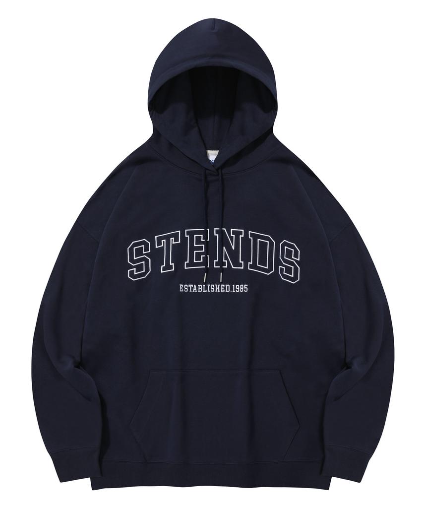 [M~4Xl] Original Stroke Logo Hoodie_Navy