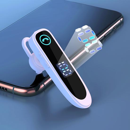 A20 Bluetooth-compatible Earphone Ear Hook Super Long Standby IPX7 Waterproof Single Business Wireless Headset with LED Display for Driver