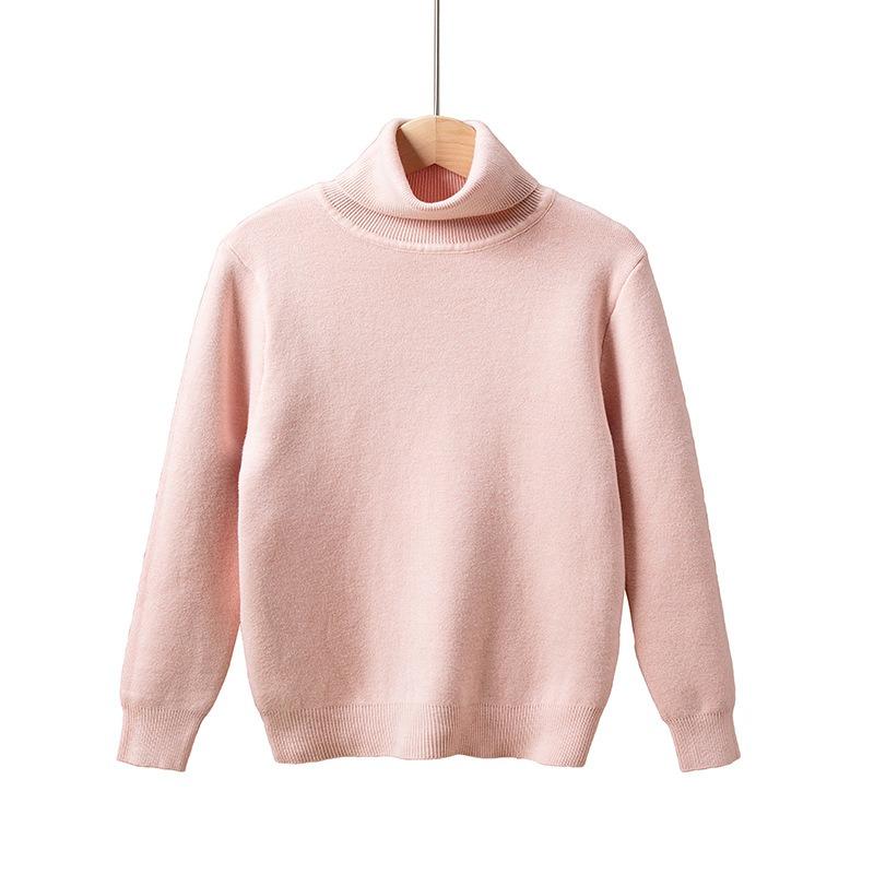 Kids Girls Thick Fleece Lined High Neck Knit Sweater Warm Pullover Base Layer
