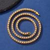5Mm Hip Hop Tennis Chain Simple Single Rhinestone Clavicle Chain Cuban Chain Necklace