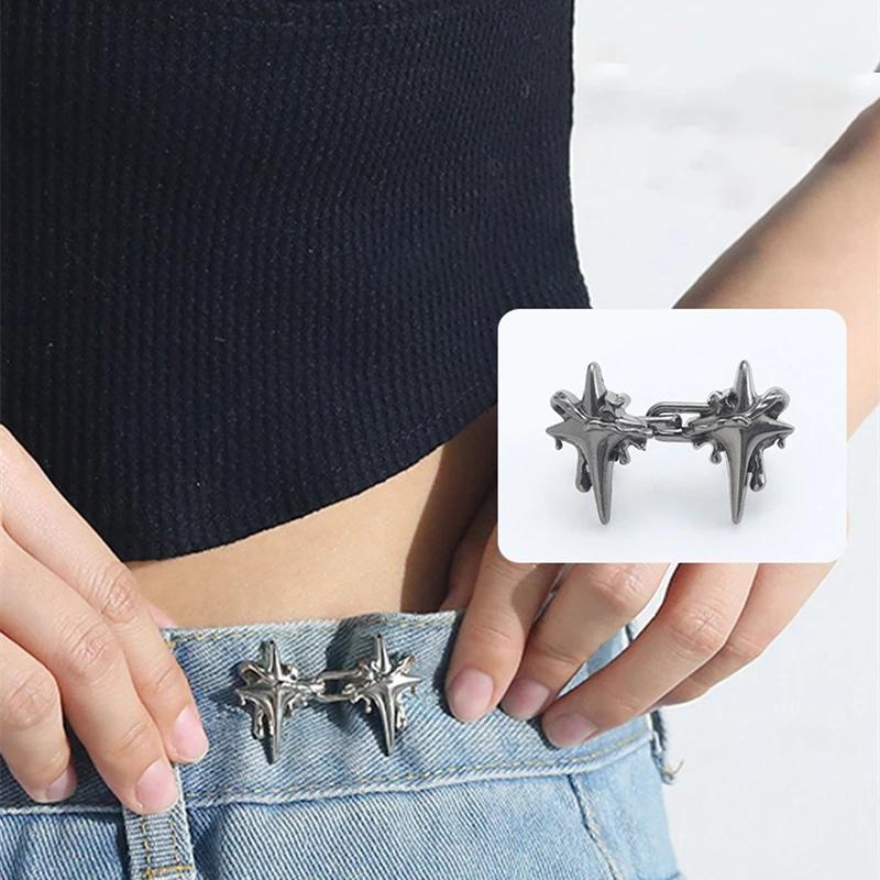 Buckle Four Pointed Star Waist Buckle Decorative Buttons No Sewing Nail-free Detachable Button for Jeans Waist Adjustment Tools