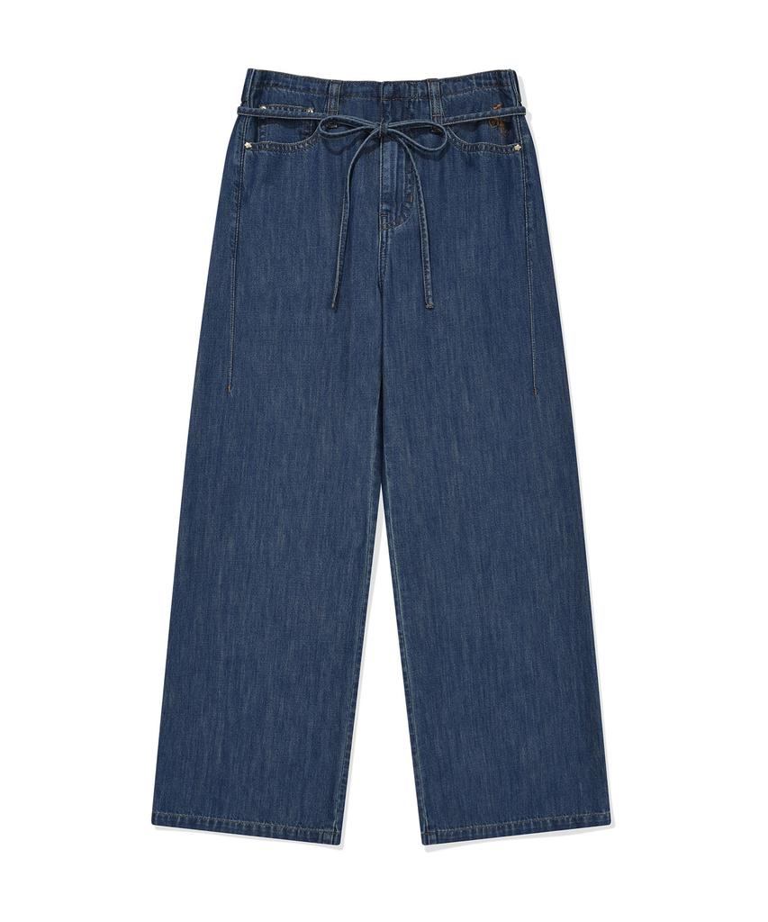 WACKY WILLY [26Ss] Women'S Wide Fit Easy Denim Pants Blue