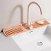 Quick Dry Faucet Splash Pad Non Slip Slope Silicone Sink Drying Mat Button Design Splash Guard Sink Draining Tray Kitchen