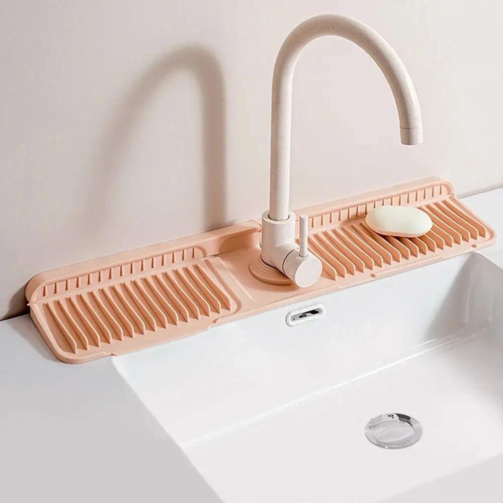 Non Slip Silicone Sink Drying Mat Quick Dry Water Drip Catcher Countertop Protector  Kitchen