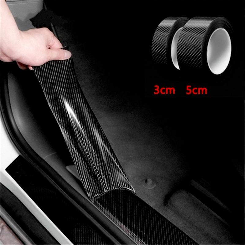 3-10m Width Length Carbon Fiber Sticker Tapes Car Anti Collision Protector Strip Wrap Auto Bumper Door Sill Protection Film