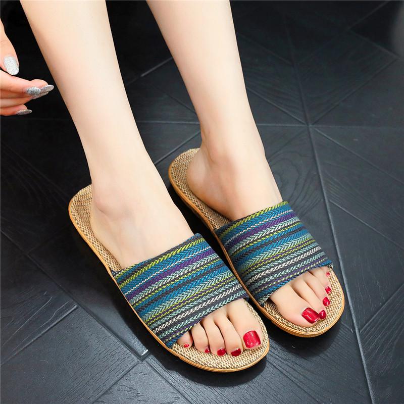 Versatile Non-slip Breathable EVA Sole Linen Fashion Slippers