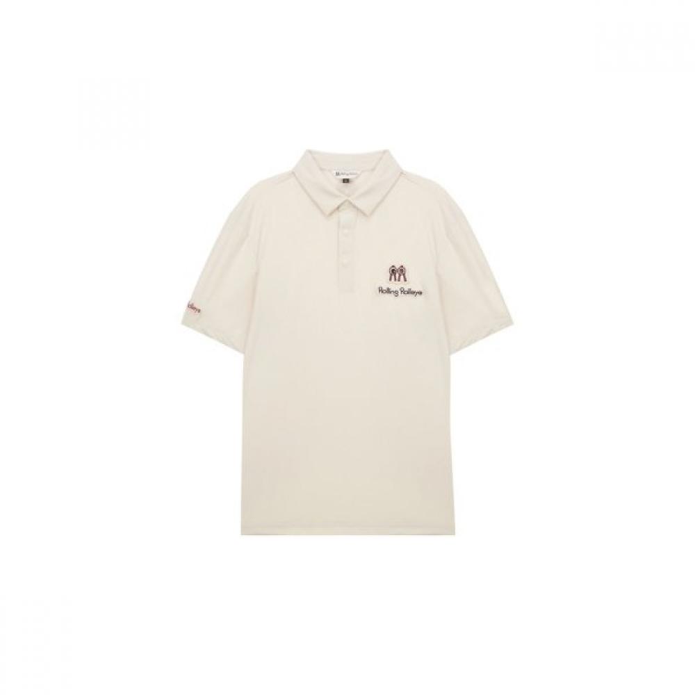 Rolling Rollie Cream PaTch Polo T shirT M
