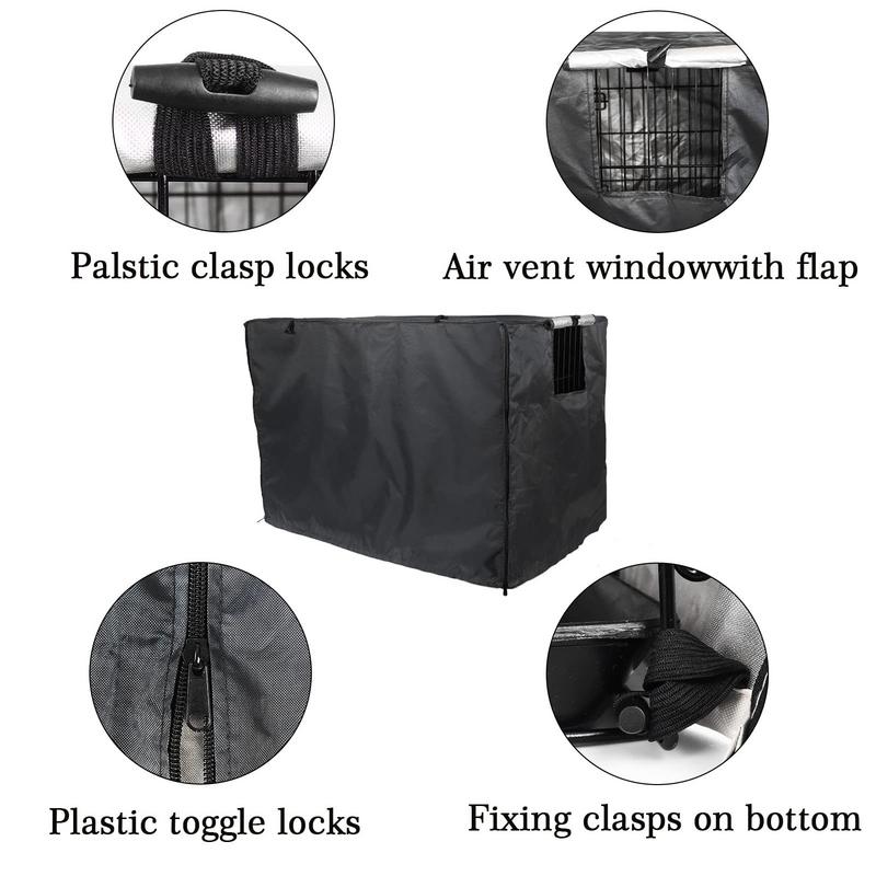 Kennel Cover For Dog Cage Double Door Privacy Dog Crate Cover 42 Inches Heavy Duty Oxford Fabric Puppy Crate Sunshade For Wire