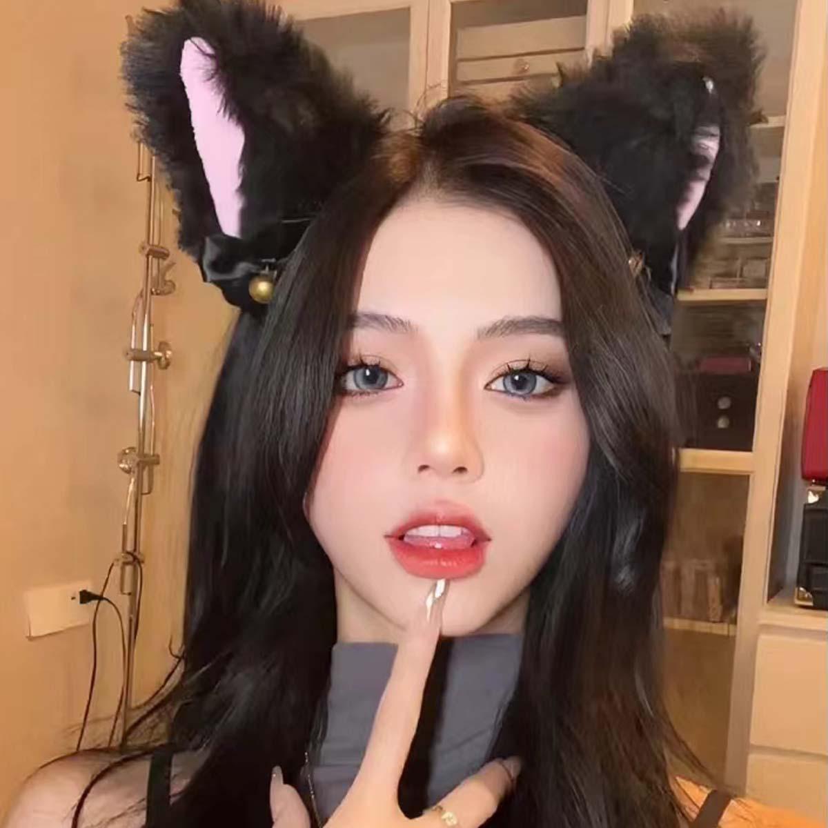 Обруч с кошачьими ушками женский косплей Лолита Заколка Головной убор Бант Кошка Леди Уши Зверя Обруч Свежий и Сладкий Стиль