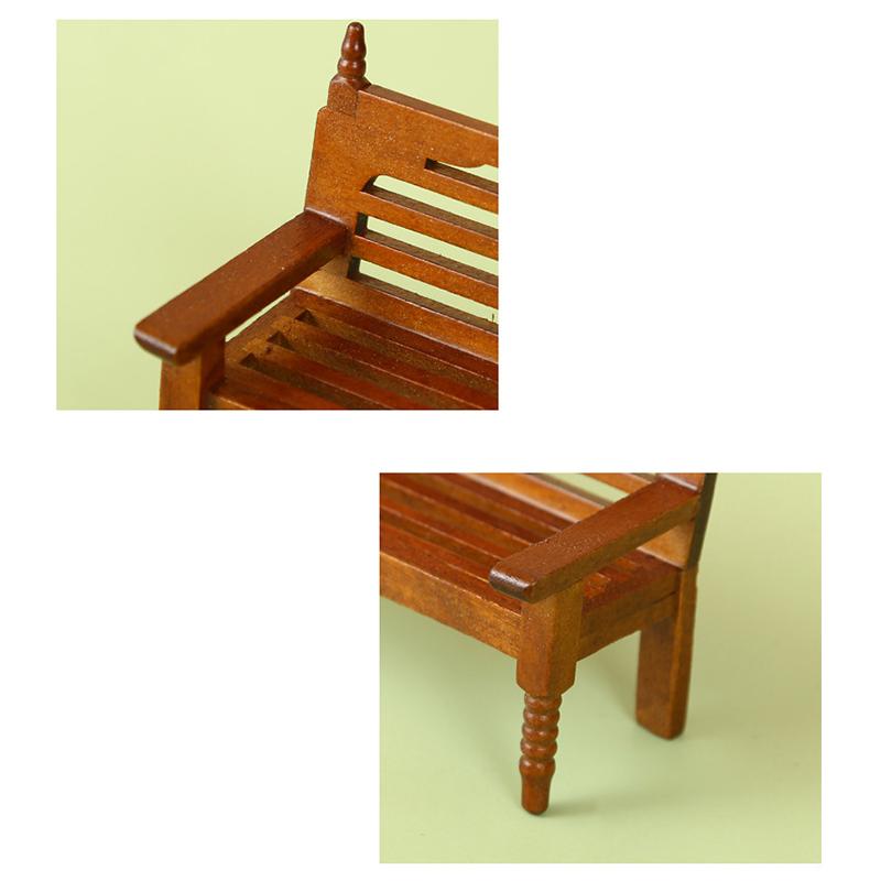 Doll House Cartoon Bench Ornaments Props Doll House Mini Wooden Ornaments Benches