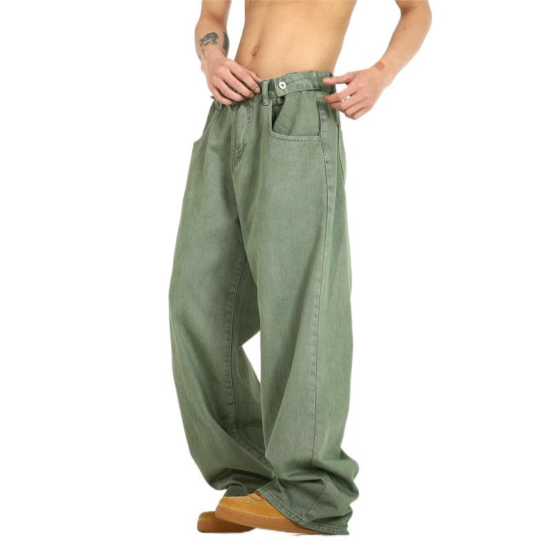 Herren High Street Trend: Amerikanische Retro-Jeans mit geradem Bein und Drapierung