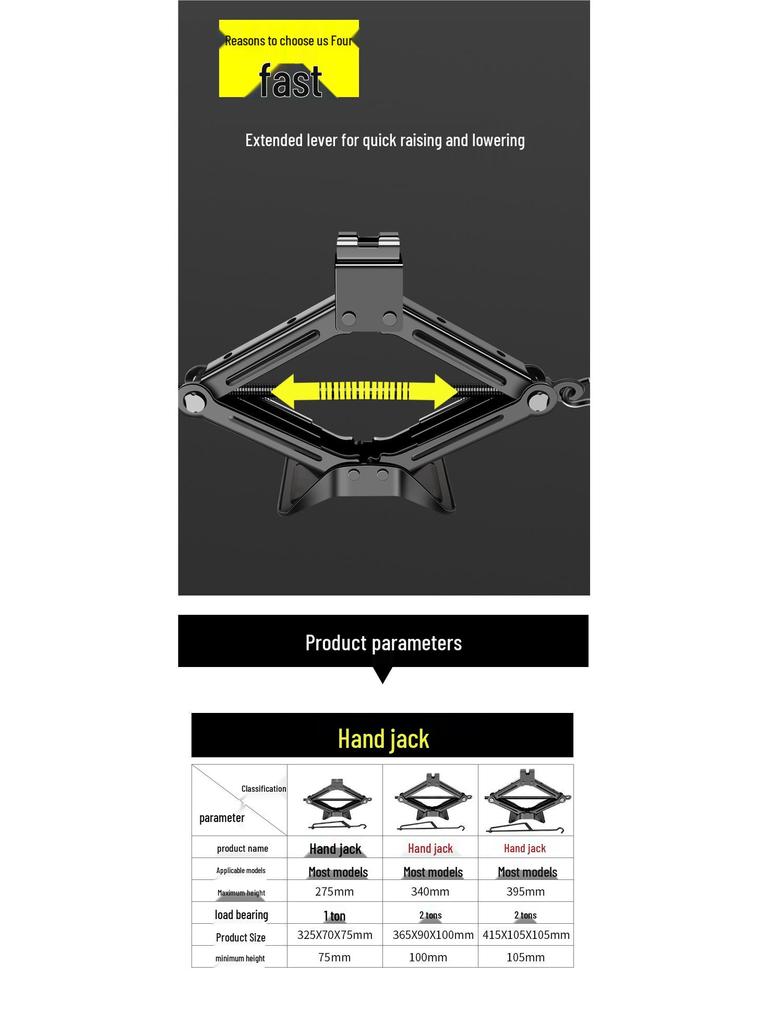 2-Ton Labor-Saving Hydraulic Car Jack Wrench for Easy Tire Change