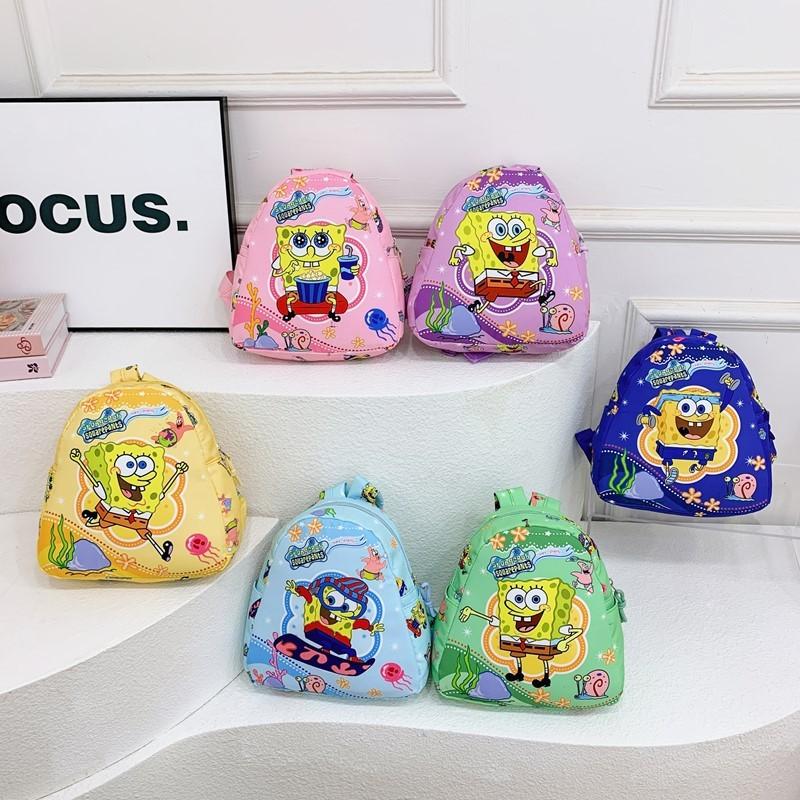 Patrick Spongebob Star Sports Surfing Eating Popcorn Printed Children Backpack