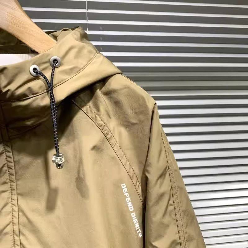 Men's Trendy Hooded Windbreaker Pullover with Large Pocket for Casual Spring Workwear