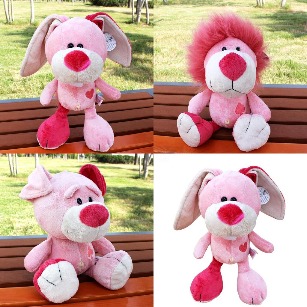 Figures Animal Plush Lion Elephant Rabbit With Pp Cotton Filling For Kids Gift