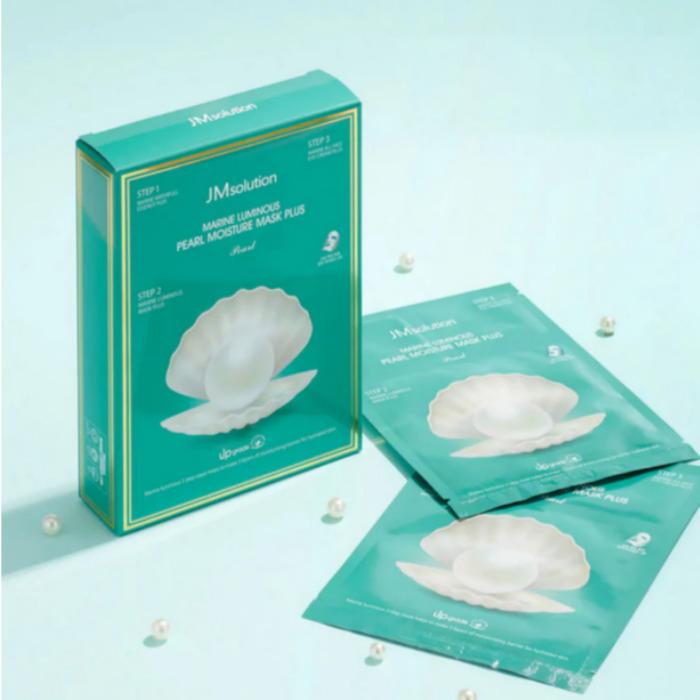 JMSOLUTION Marine Luminous Pearl Tiefenfeuchtigkeitsmaske, 10 Stück × 2 Schachteln
