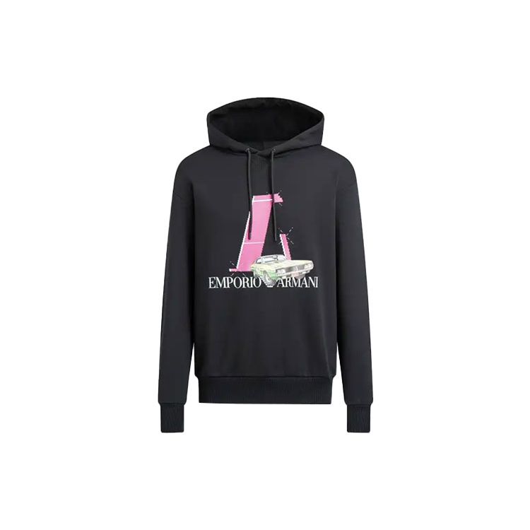 Emporio Armani Ss22 Logo Print Hooded Long Sleeve Sweatshirt Men sweatshirt Black 3L1M8Q-1JW3Z-0999 S