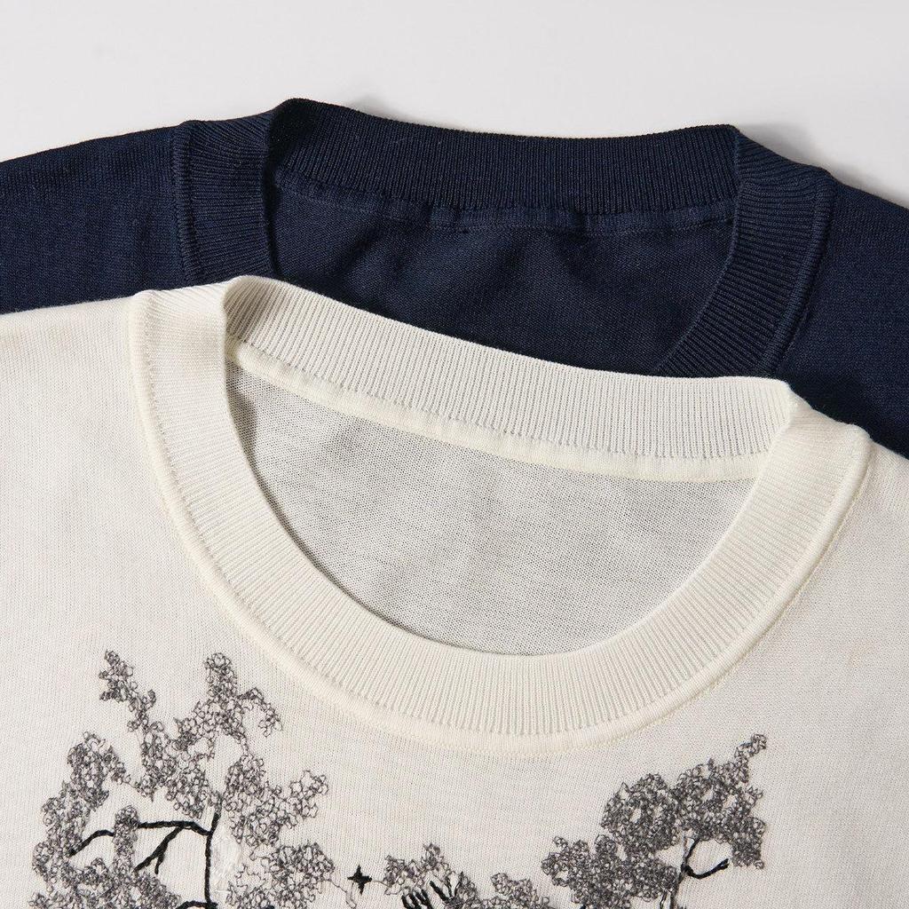 Northern Deer 'Hot Air Balloon' Lyocell Cotton Mulberry Silk Summer Knit T-Shirt WX261227