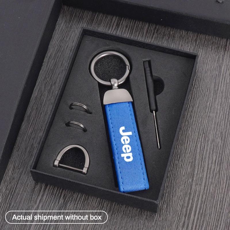 Pro Jeep Kovová Kožená Klíčenka na Klíče Příslušenství Pro Jeep Renegade Compass Grand Cherokee Wrangler jk Gladiator Patri
