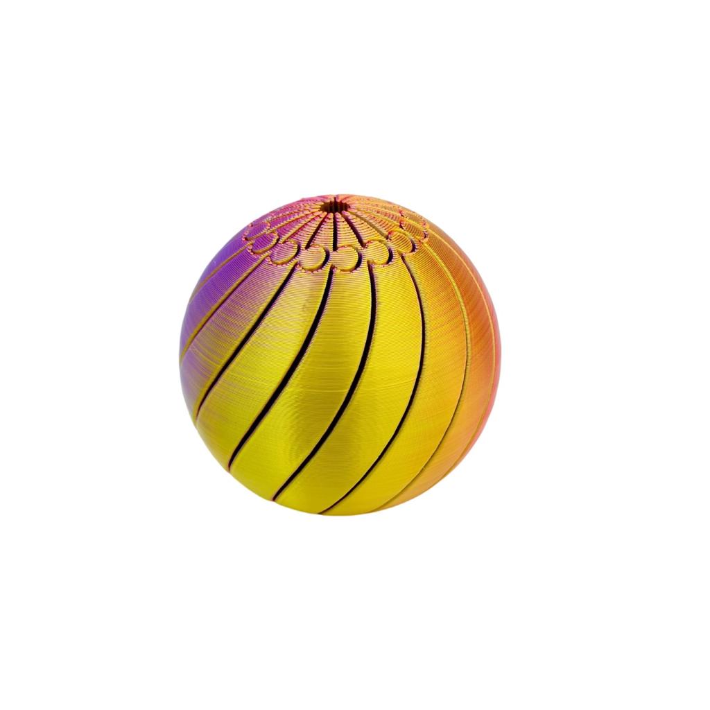 3D-Printed Ball - A Colorful Gradient Stress-reducing Desktop Toy, A Creative Deformable Sculpture That Helps Improve Concentration And