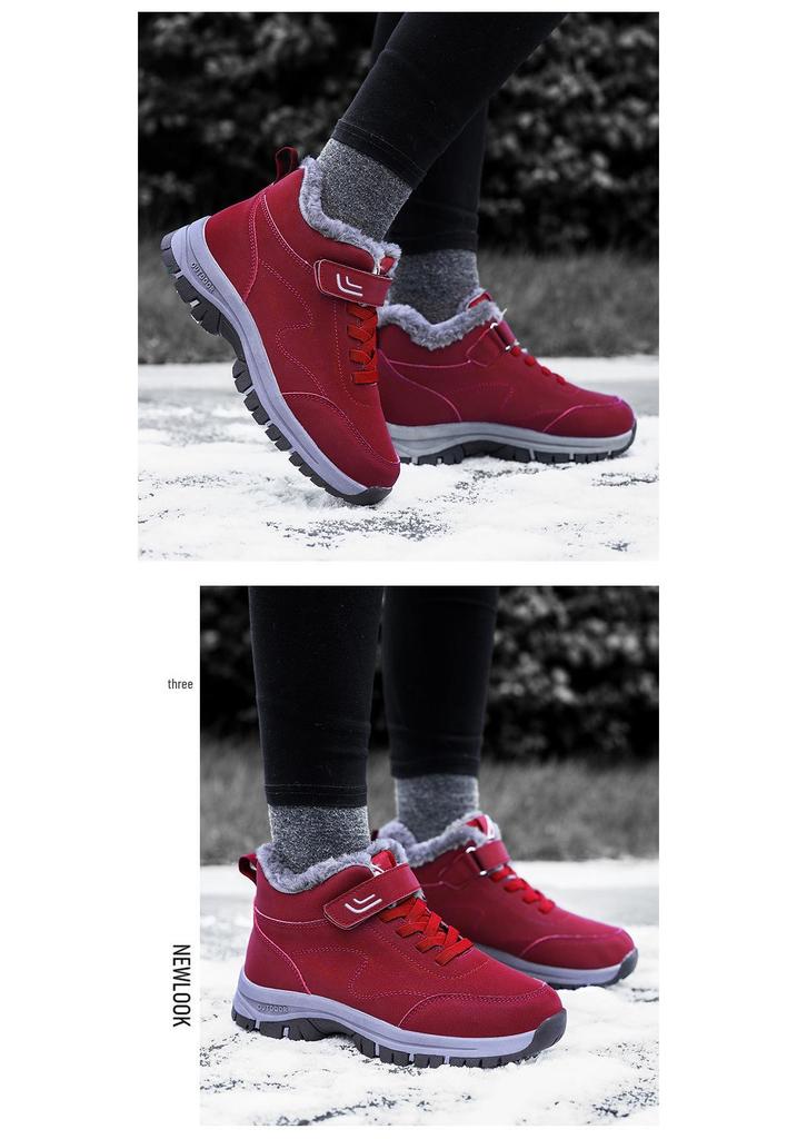 Winter Velvet High-Top Cotton Boots - Men's & Women's Outdoor Casual Walking Shoes, Large Sizes Available