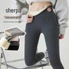High Waist Fleece-Lined Grey Lambswool Leggings - Thick, Warm & Slimming for Autumn/Winter 2025