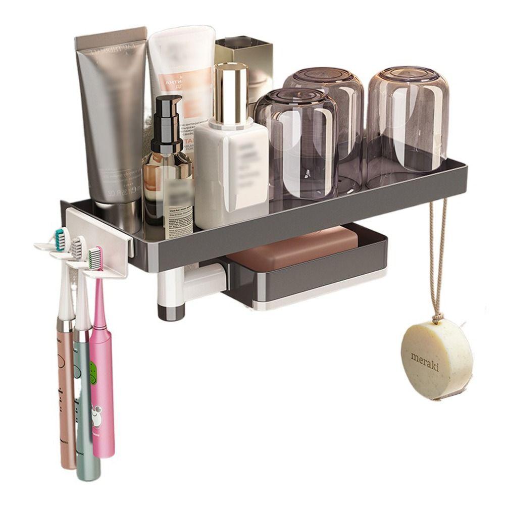 

No Drill Shower Rack Mutil-Function Bath Soap Organizers Sturdy Bathroom Shelf Perfume белый