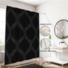 1pc Geometric Print Waterproof Black Shower Partition Privacy Hanging Curtain with 12 Hooks Multiple Sizes Easy Installation