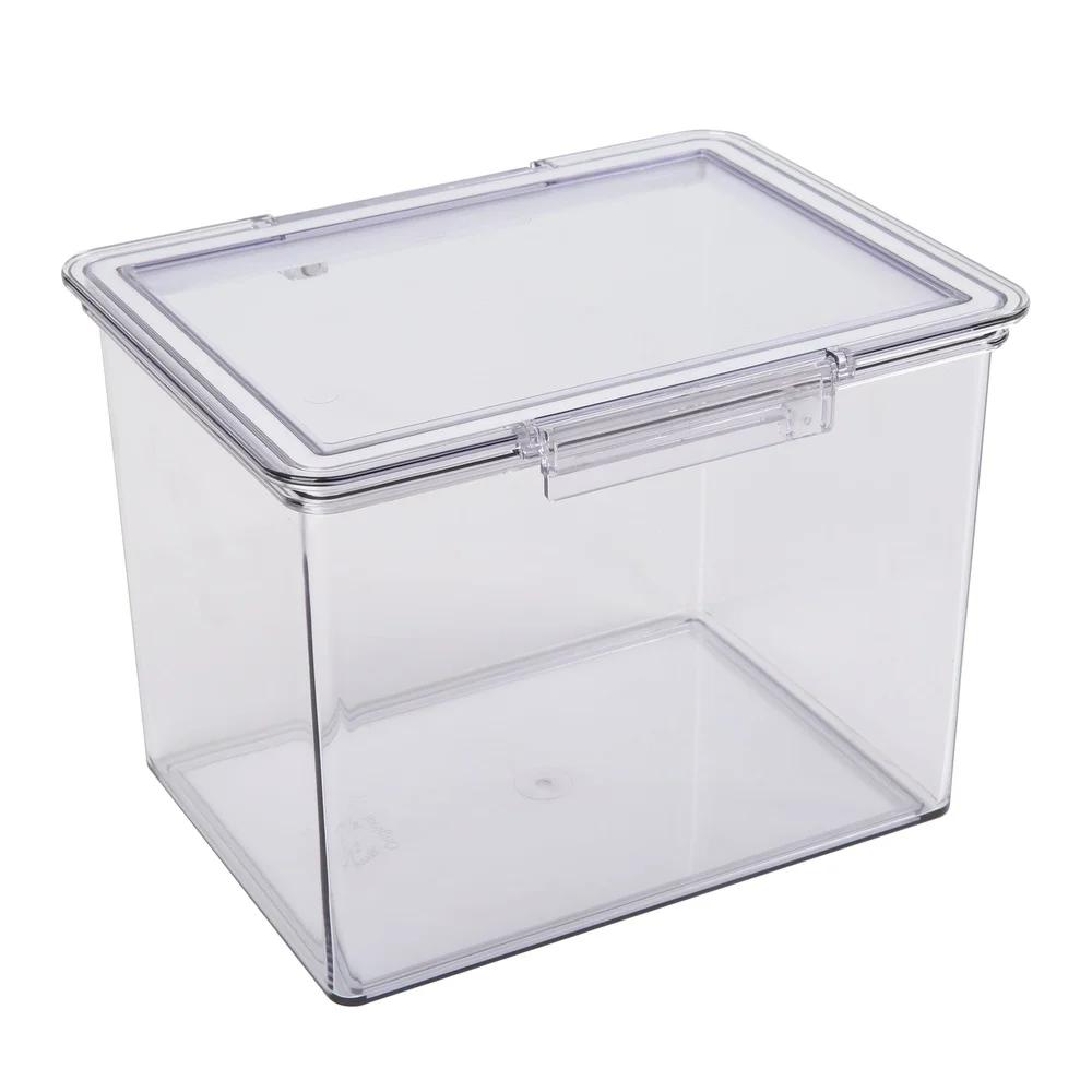 XL Airtight Clear Plastic Food Storage Container Durable BPA-free Canister Stackable Kitchen Organization Ideal Grains Baking