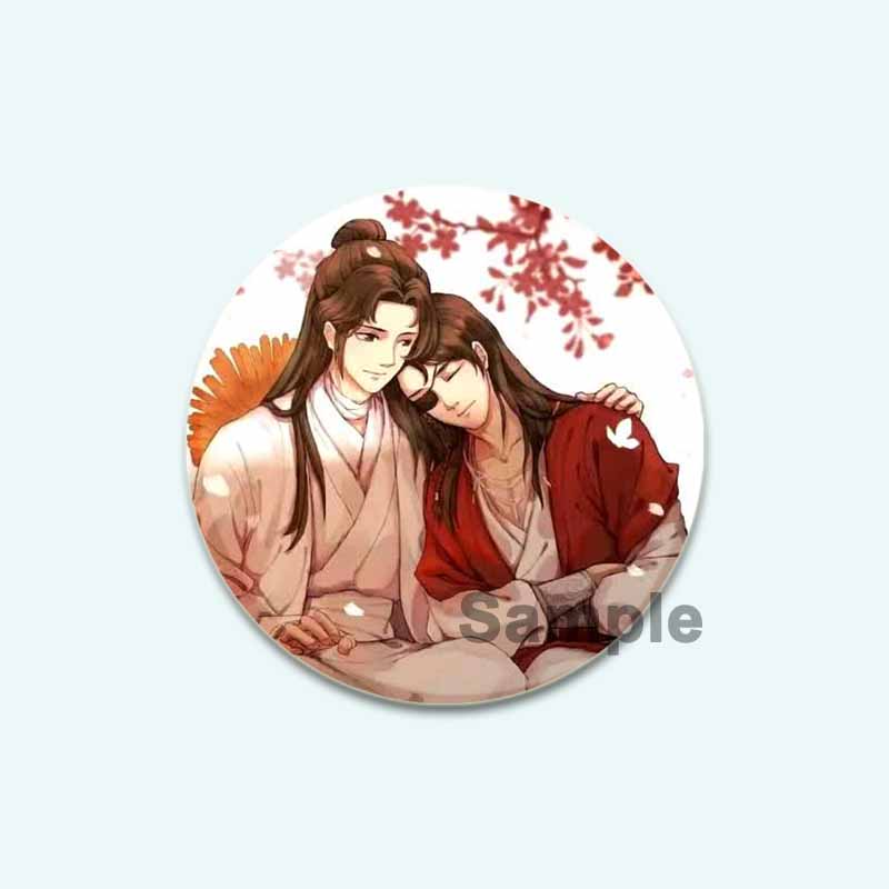 32/44/58 mm Anime Heaven Official's Blessing Badge Hua Cheng/Xie Lian Cartoon-Broschen, handgefertigt, niedliche Emaille-Anstecker als Schmuck, Geschenk-Accessoire