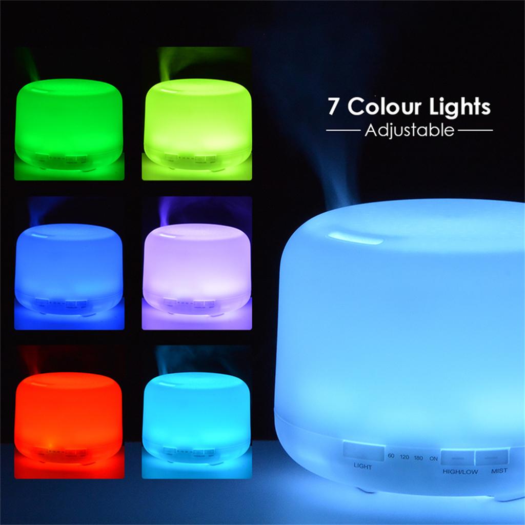 500ML Ultrasonic Automatic Aroma Diffuser Mist Humidifier for Home Use with 7 LED Colorful Light USB Charging Timer Function