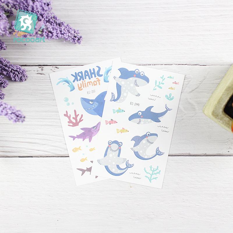 Waterproof Children's Pirate Shark Tattoo Stickers - Birthday Party & Cartoon Design