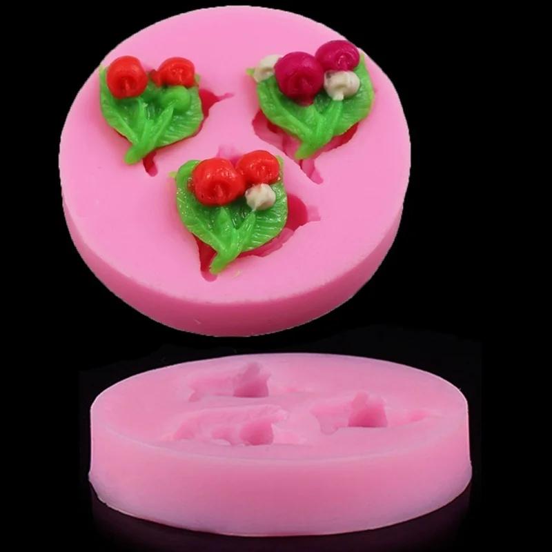 3D Kirschen Fondant Kuchen Schokolade Dekorationsform Modellierwerkzeug Form Silikonform Backzubehör