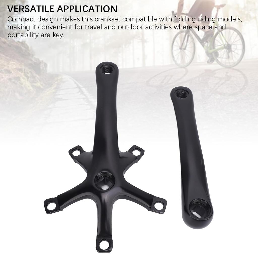 165mm Fahrrad-Kurbelgarnitur, Aluminiumlegierung, Stabile Konstruktion, Kurbelarm-Set, für Reisen