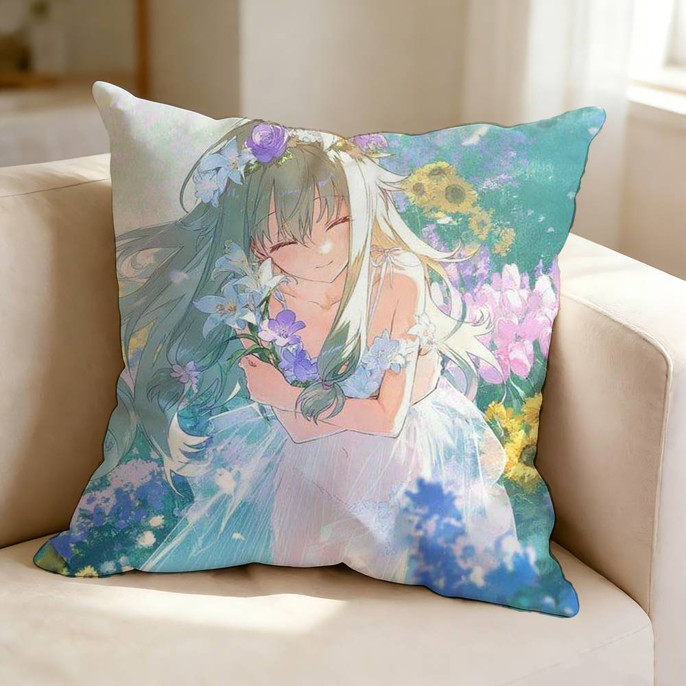 B-BanG Dream M-Mutsumi Wakaba Cute Pillow Case Square Double-Sided Sofa Cushion Cover Bedroom Bedside Pillow