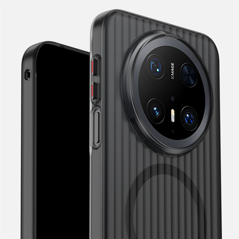 Compatible with Huawei mate80 Pro phone case, corrugated grating magnetic case, mate70 Ice Mist ultra-thin drop-proof protective case