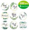 50-500Pcs High-Quality Green High-Quality Leaves High-Quality Thank High-Quality You High-Quality Stickers 1Inch High-Quality Sealing High-Quality