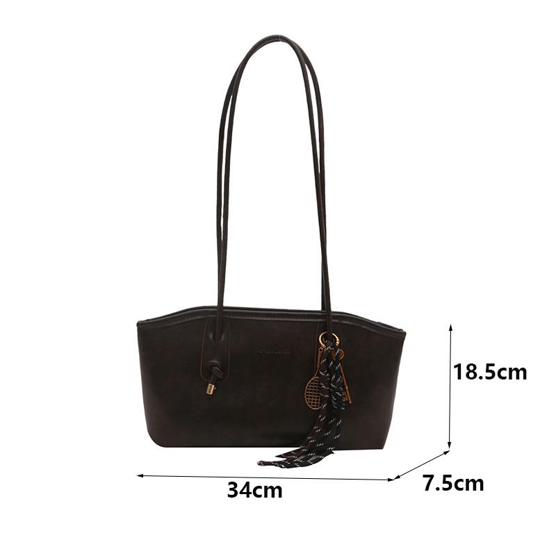 Yogodlns PU Leather Shoulder Bag for Women Y2K Simple Fashion Handbag Large Capacity Female Crossbody Bag Solid Color Retro Underarm Bags