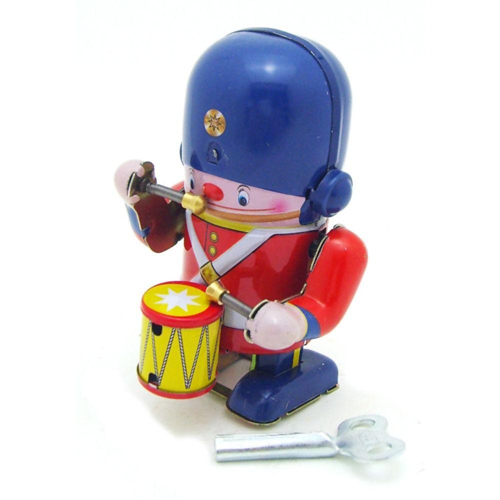 Drumming Robot Clockwork Walking Toy Retro Style Vintage Mechanical Clockwork  Christmas Gift