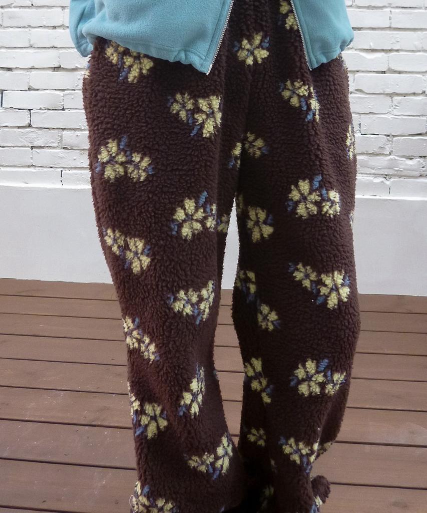 FUNFROMFUN Fleece Banding Jogger Pants, Brown