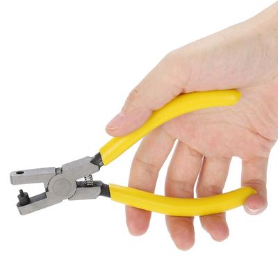 Professional Yellow Handle Hole Punch Plier 2mm Round Hole Handheld Belt Hole Punch Leather Hole Punch Strap Punching