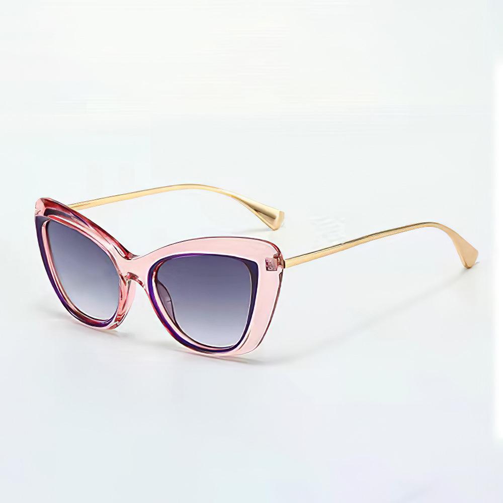 Sunglasses For Women Fashionable Cat Eye Shaped Golden Framed Glasses With High-End Design Showcasing Modern Style Sun Glasses