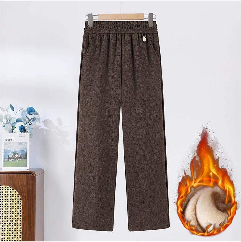 Women's Pants Velvet Straight Winter Plus Size Loose Casual Pants Fit Straight Pants