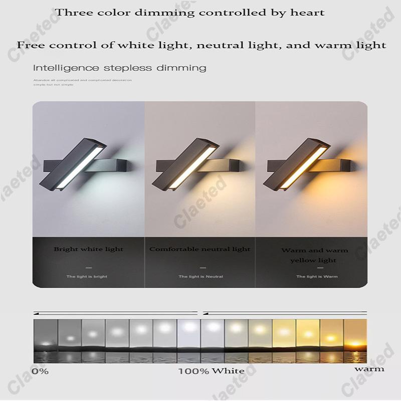 Modern LED Wall Light 350° Rotatable Wall Lamp for Bedroom Living Room Indoor Wall Sconces Lighting Fixture
