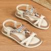 Neue Damenschuhe Böhmische Riemchensandalen Handperlenbesetzte Mode Strandschuhe Damen