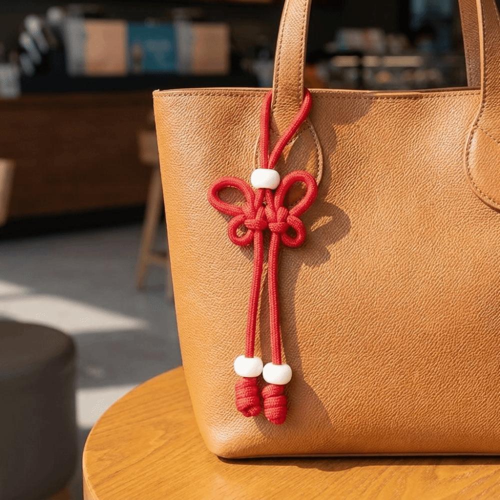 Hand Woven Braided Rope Keychain Handmade DIY Bag Charm Chinese Knot Keychain  Handbag Decoration
