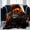 1pc Skull Printing Lightweight Flannel Blanket, Comfortable and Warm Blanket, for Camping Sofa Bed and Couch Office, in All Seasons