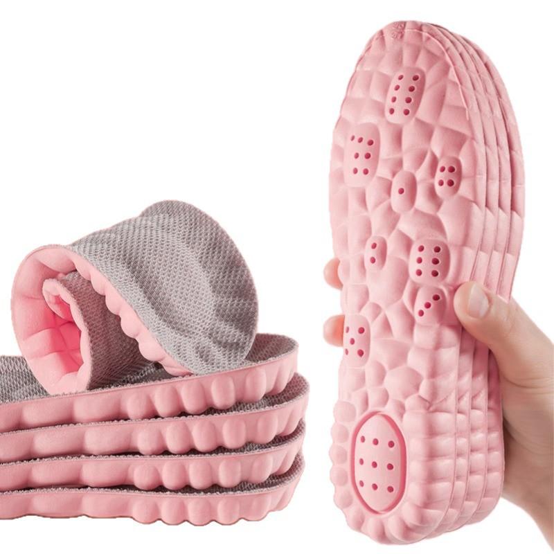 Soft Sports 4D Men's and Women's Insoles Arch Massage Outdoor Shock Absorption Sweat Absorption Odor Prevention Antibacterial