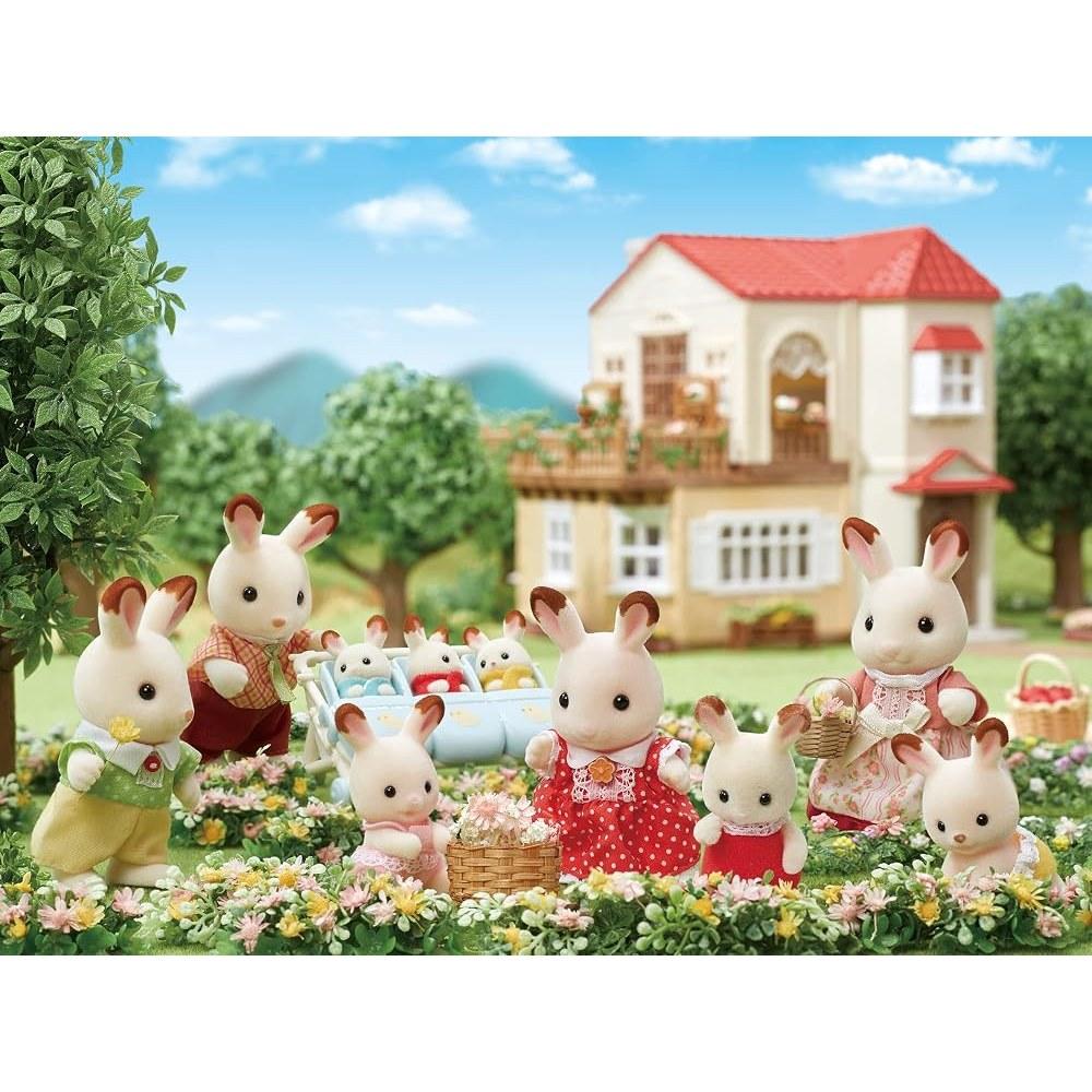 EPOCH Sylvanian Families Chocolat Rabbit Family Doll Set FS-46 Toy for Ages 3+